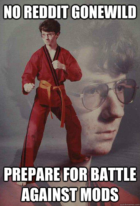 no reddit gonewild prepare for battle against mods  Karate Kyle