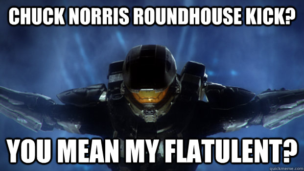 Chuck norris roundhouse kick? You mean my Flatulent? - Chuck norris roundhouse kick? You mean my Flatulent?  Condescending Master Chief