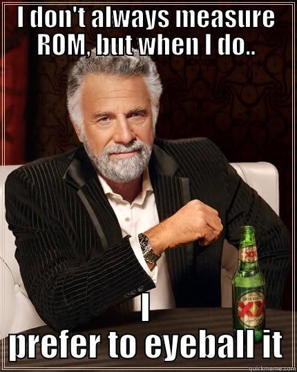 I DON'T ALWAYS MEASURE ROM, BUT WHEN I DO.. I PREFER TO EYEBALL IT The Most Interesting Man In The World