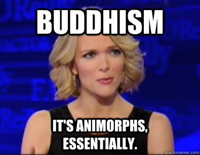 Buddhism It's animorphs,             essentially.  