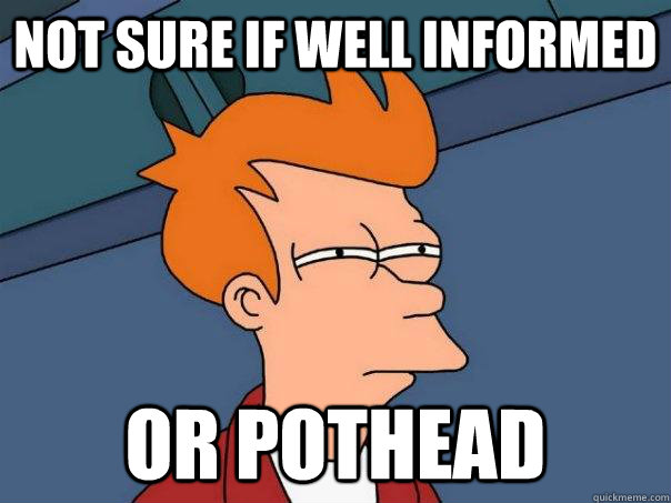 Not sure if well informed or pothead - Not sure if well informed or pothead  Futurama Fry