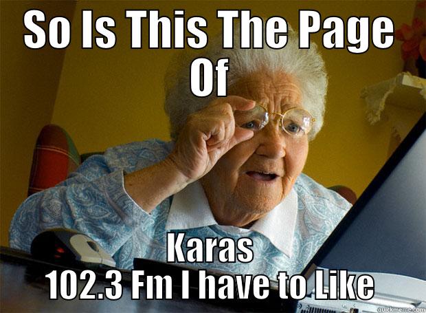 Kharas Page - SO IS THIS THE PAGE OF KARAS 102.3 FM I HAVE TO LIKE Grandma finds the Internet