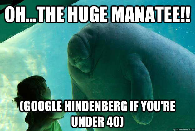 Oh...the huge manatee!! (Google Hindenberg if you're under 40)  Overlord Manatee