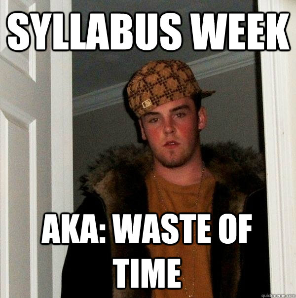 Syllabus Week AKA: Waste of TIme  Scumbag Steve