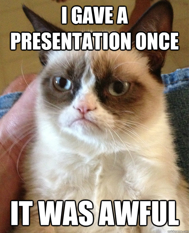 I gave a presentation once it was awful  Grumpy Cat