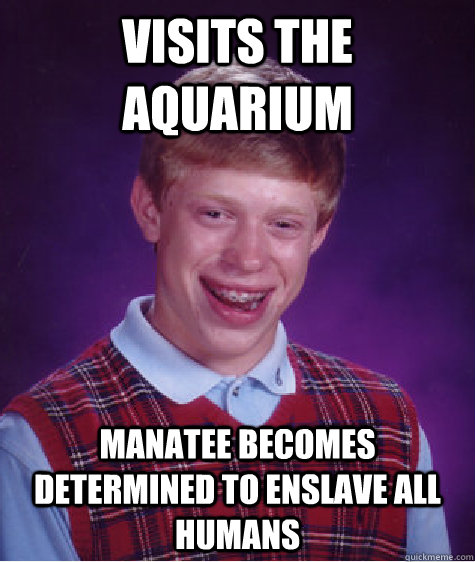 Visits the aquarium  manatee becomes determined to enslave all humans - Visits the aquarium  manatee becomes determined to enslave all humans  Bad Luck Brian