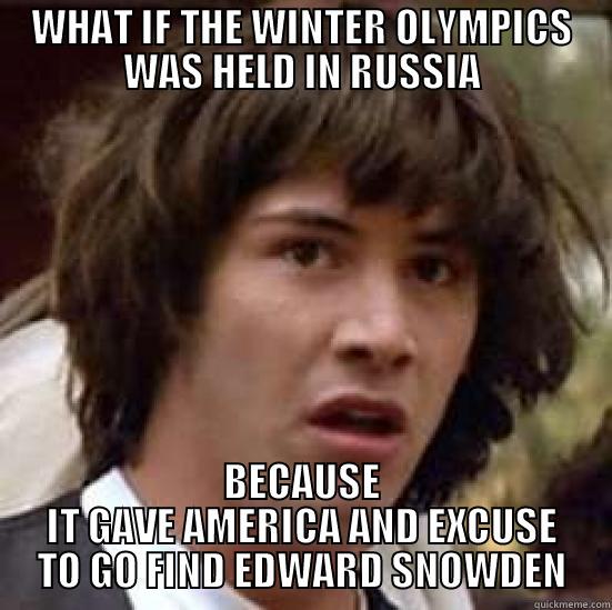 WHAT IF THE WINTER OLYMPICS WAS HELD IN RUSSIA BECAUSE IT GAVE AMERICA AND EXCUSE TO GO FIND EDWARD SNOWDEN conspiracy keanu