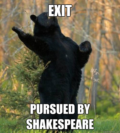 exit pursued by shakespeare  Shakesbear