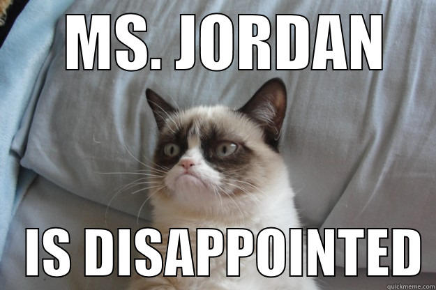   MS. JORDAN    IS DISAPPOINTED Grumpy Cat