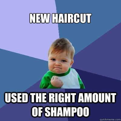 New haircut used the right amount of shampoo - New haircut used the right amount of shampoo  Success Kid