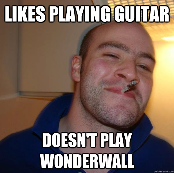 Likes playing guitar Doesn't play Wonderwall  - Likes playing guitar Doesn't play Wonderwall   Misc