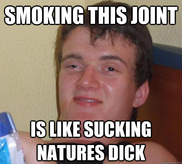 Smoking this joint is like sucking natures dick  10 Guy