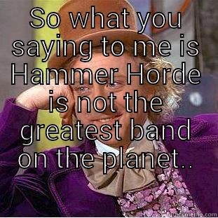 SO WHAT YOU SAYING TO ME IS HAMMER HORDE IS NOT THE GREATEST BAND ON THE PLANET..  Condescending Wonka