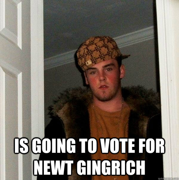  is going to vote for newt gingrich  Scumbag Steve