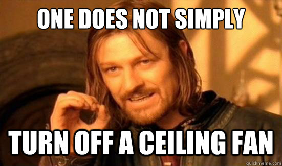 One Does Not Simply turn off a ceiling fan - One Does Not Simply turn off a ceiling fan  Boromir