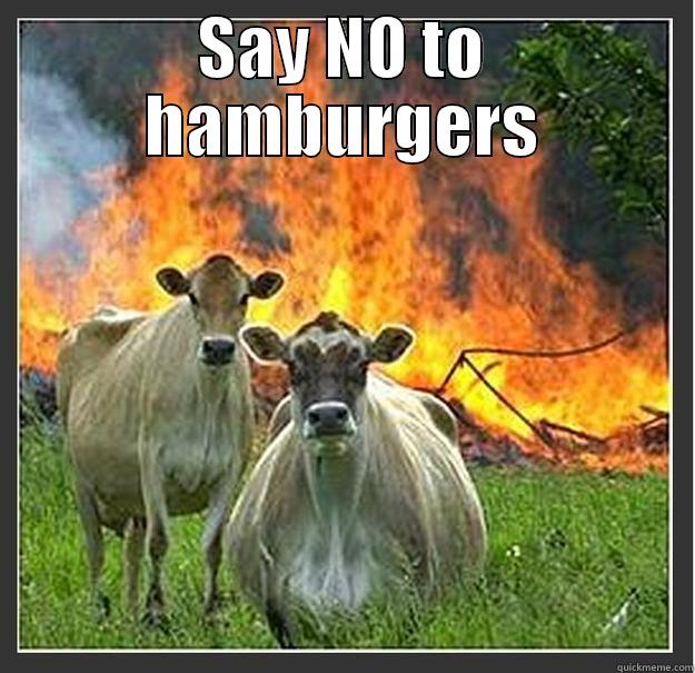 SAY NO TO HAMBURGERS  Evil cows