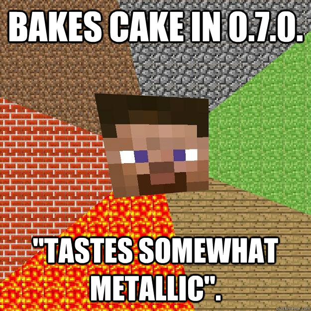 Bakes Cake in 0.7.0. 