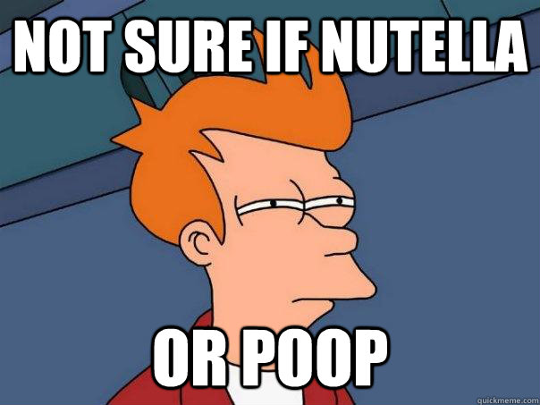 not sure if nutella or poop  Futurama Fry