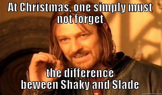 AT CHRISTMAS, ONE SIMPLY MUST NOT FORGET THE DIFFERENCE BEWEEN SHAKY AND SLADE Boromir