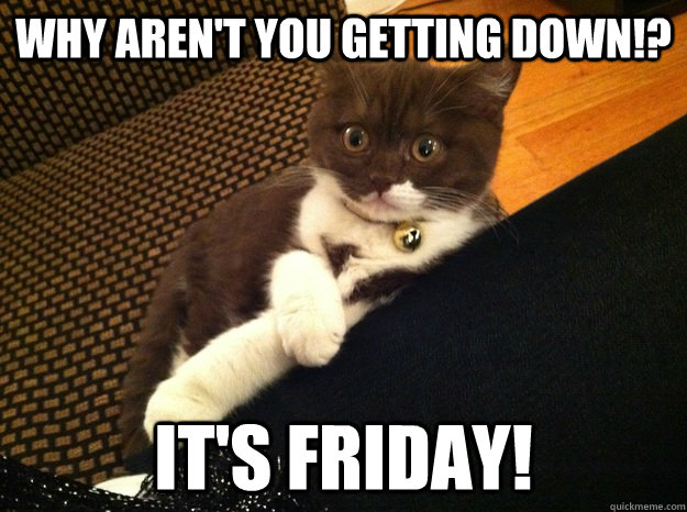 Why aren't you getting down!? it's friday!  