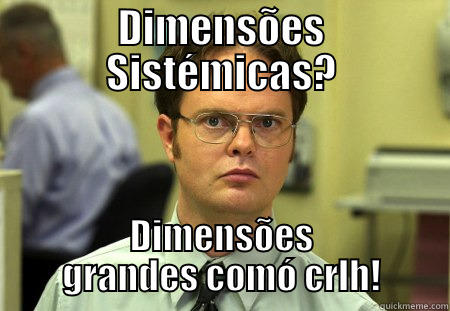 DIMENSÕES SISTÉMICAS? DIMENSÕES GRANDES COMÓ CRLH! Schrute