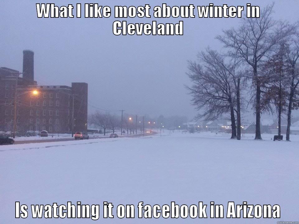 WHAT I LIKE MOST ABOUT WINTER IN CLEVELAND IS WATCHING IT ON FACEBOOK IN ARIZONA Misc