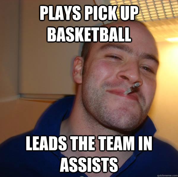 Plays pick up basketball Leads the team in assists - Plays pick up basketball Leads the team in assists  Misc