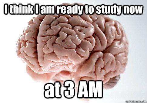 I think I am ready to study now at 3 AM   Scumbag Brain