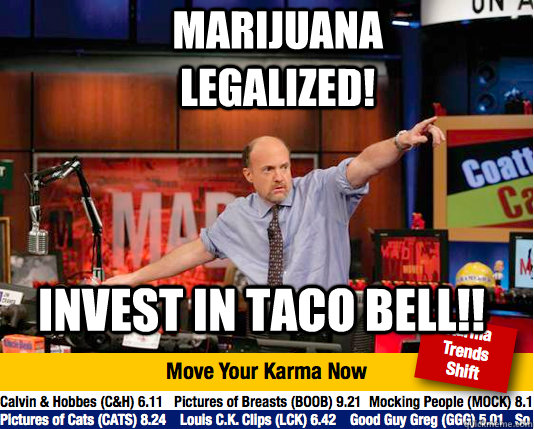 Marijuana legalized! Invest in taco bell!!  Mad Karma with Jim Cramer