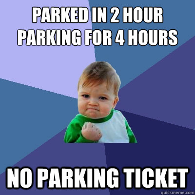 Parked in 2 Hour parking for 4 hours no parking ticket - Parked in 2 Hour parking for 4 hours no parking ticket  Success Kid