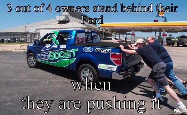 Pushing your ford - 3 OUT OF 4 OWNERS STAND BEHIND THEIR FORD WHEN THEY ARE PUSHING IT Misc