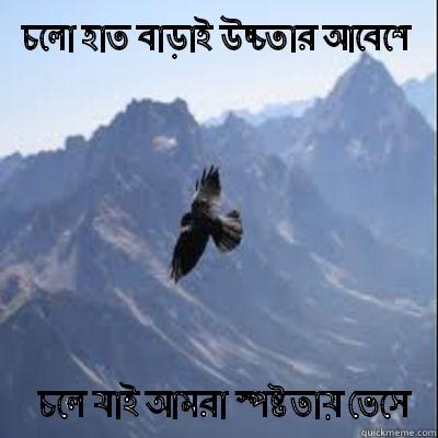 Flying high - চলো হাত বাড়াই উচ্চতার আবেশে   চলে যাই আমরা স্পষ্টতায় ভেসে Misc