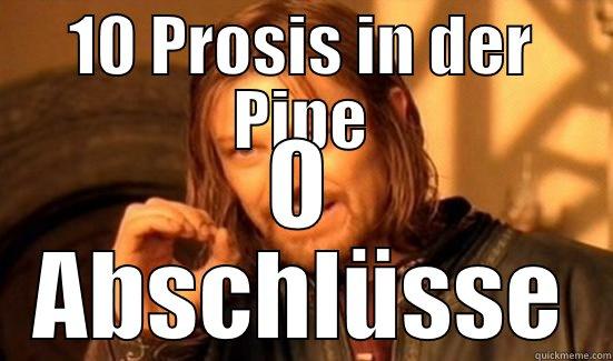 10 PROSIS IN DER PIPE 0 ABSCHLÜSSE Boromir