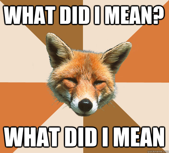 What did I mean? What did I mean  Condescending Fox