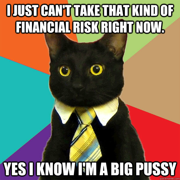 I just can't take that kind of financial risk right now. Yes I know I'm a big pussy  Business Cat