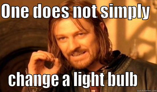 simply light bulb - ONE DOES NOT SIMPLY   CHANGE A LIGHT BULB    Boromir