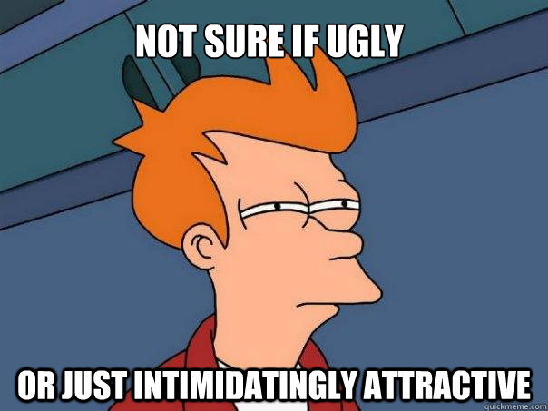 Not sure if ugly Or just intimidatingly attractive  Futurama Fry