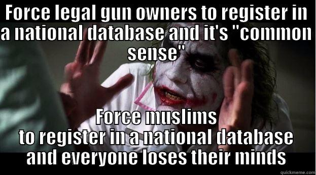 FORCE LEGAL GUN OWNERS TO REGISTER IN A NATIONAL DATABASE AND IT'S 