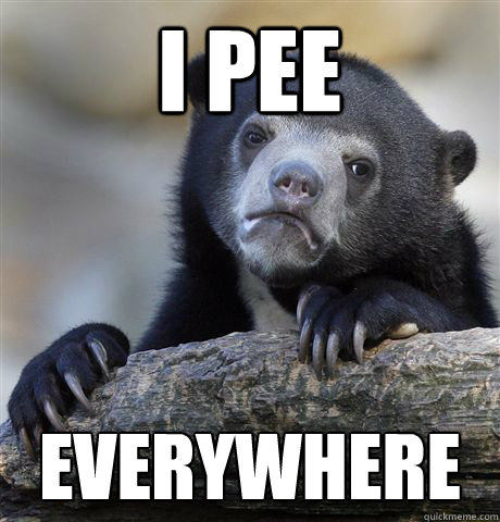 I pee everywhere  Confession Bear