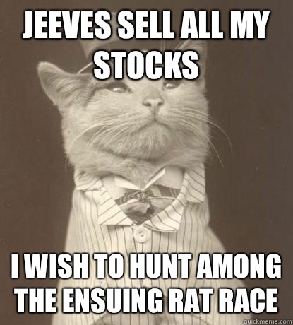 Jeeves sell all my stocks I wish to hunt among the ensuing rat race  Aristocat