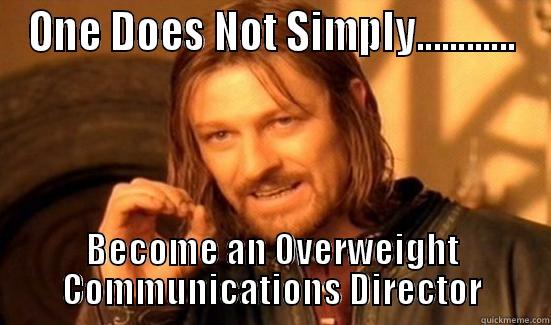 ONE DOES NOT SIMPLY............ BECOME AN OVERWEIGHT COMMUNICATIONS DIRECTOR Boromir