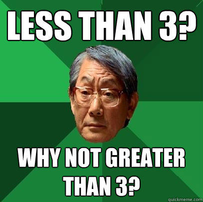 Less than 3? Why not greater than 3? - Less than 3? Why not greater than 3?  High Expectations Asian Father