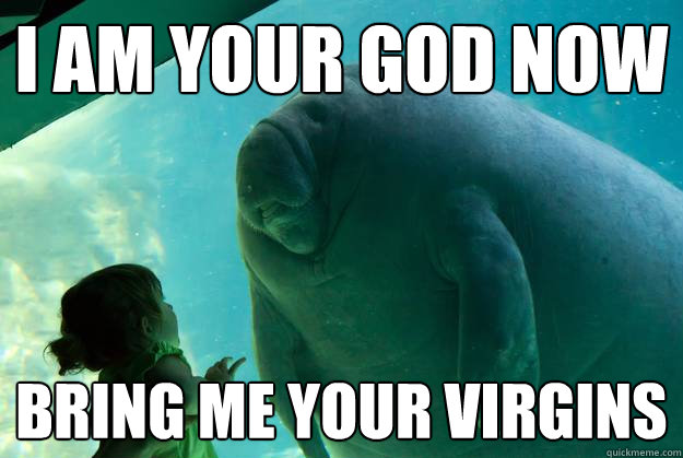 i am your god now  bring me your virgins - i am your god now  bring me your virgins  Overlord Manatee