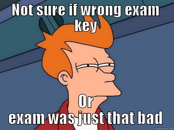 NOT SURE IF WRONG EXAM KEY OR EXAM WAS JUST THAT BAD Futurama Fry