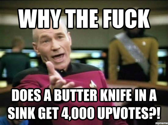 WHY THE FUCK DOES A BUTTER KNIFE IN A SINK GET 4,000 UPVOTES?!  Annoyed Picard HD