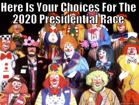 are next president - HERE IS YOUR CHOICES FOR THE 2020 PRESIDENTIAL RACE  Misc