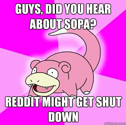 Guys, did you hear about sopa? reddit might get shut down  Slowpoke