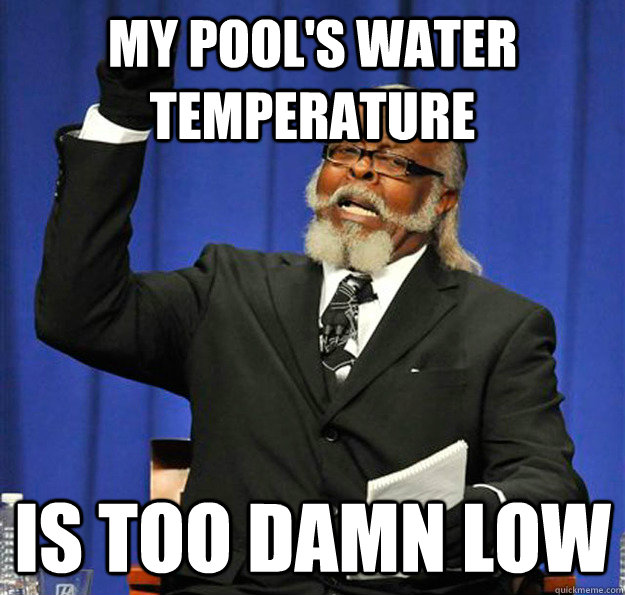 my pool's water temperature is too damn low - my pool's water temperature is too damn low  Jimmy McMillan