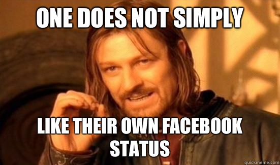 One Does Not Simply Like their own Facebook Status - One Does Not Simply Like their own Facebook Status  Boromir