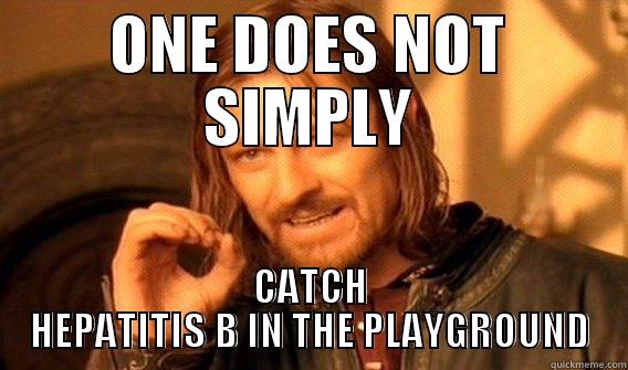 HEPATITIS B - ONE DOES NOT SIMPLY CATCH HEPATITIS B IN THE PLAYGROUND One Does Not Simply